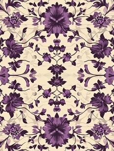 紫色花卉图案的对称设计