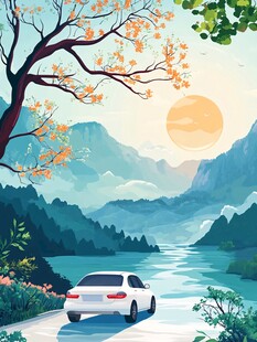 秋日湖光山色