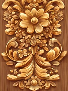 木雕花卉图案