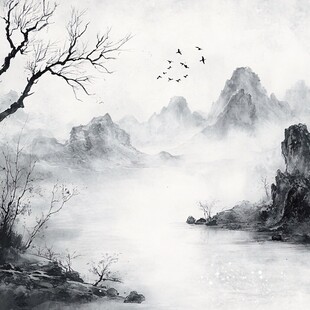 山水画中的雾里看山