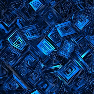 蓝色几何抽象艺术