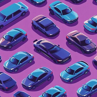 汽车交通堵塞的俯视图