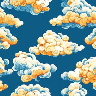 云彩图案的蓝色背景