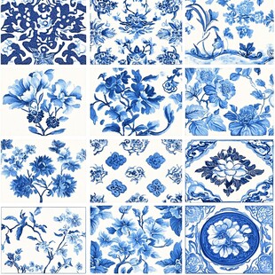青花瓷图案的集合