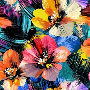 生动绚丽的花卉图案