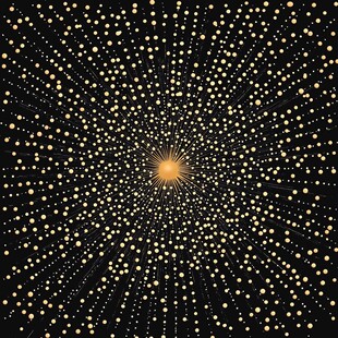 金色烟花绽放的夜空