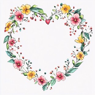 花卉心形框架