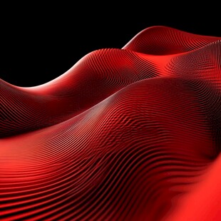 红色抽象波浪线图案