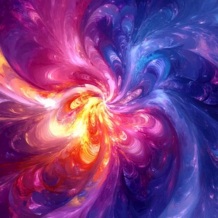 彩色漩涡抽象画