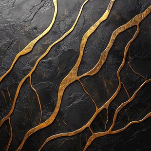 金色纹理在黑色背景上