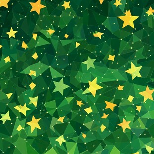 绿色星空低多边形背景