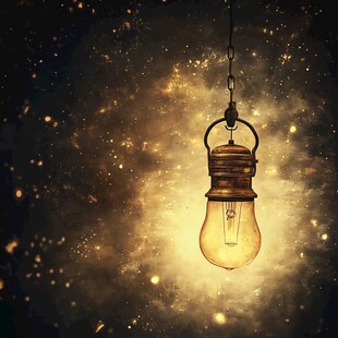 古老的灯泡照亮黑暗