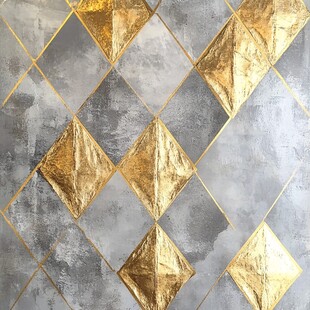 金色几何图案在灰色背景上