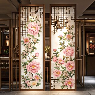 彩绘花屏风艺术隔断
