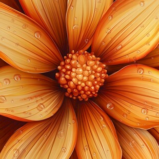 橙色花瓣上的露珠