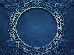 蓝色复古圆形框架