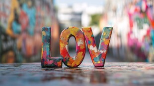 街头艺术中的爱之涂鸦