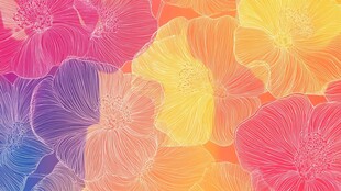 色彩斑斓的花卉图案