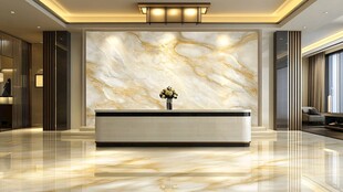 豪华大堂 marble 地板和墙壁