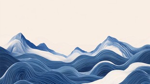 抽象线条山水画