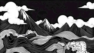 波涛与山峰的舞动