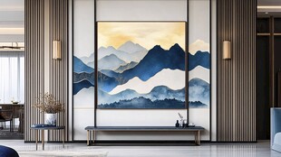 抽象山水画艺术品