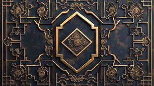 华丽金色雕刻装饰