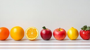 色彩斑斓的水果排列