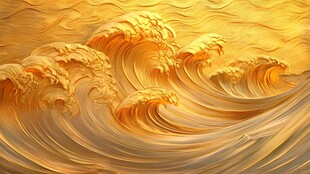金色波涛的抽象艺术