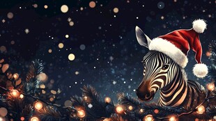 圣诞节的斑马