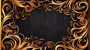 金色木纹艺术框