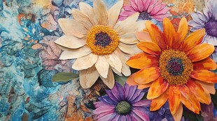 色彩斑斓的花卉艺术