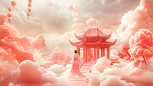 云雾缭绕的梦幻古亭