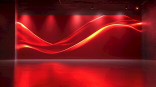 红色抽象波浪灯光艺术
