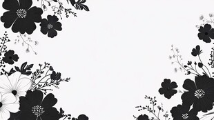 黑白花卉艺术背景