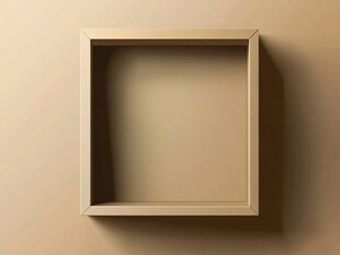 棕色背景上的空木框