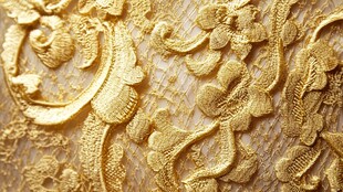 金色刺绣蕾丝纹理