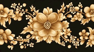 金色花卉图案
