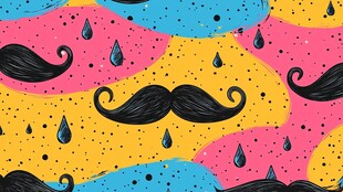 多彩胡须雨滴图案