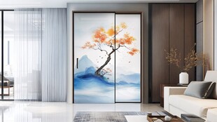 秋日山水画主题卧室