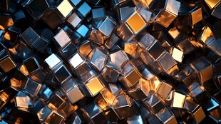 抽象金属立方体