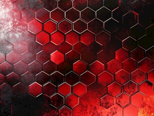 红色蜂窝纹理背景