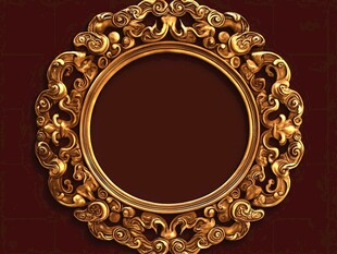 金色巴洛克风格椭圆形画框
