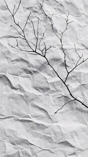 皱褶纸上的树枝