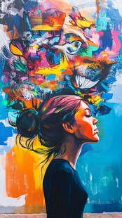 色彩斑斓的抽象女性形象