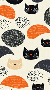 猫咪抽象图案
