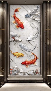 金 银 红 白锦鲤图