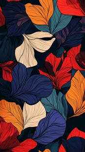 多彩树叶图案