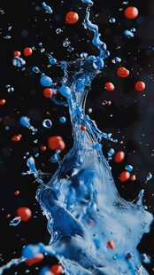 水花四溅的抽象画