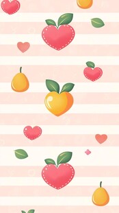 可爱水果爱心图案